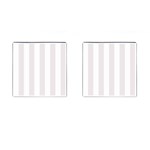 Vertical Stripes - White and Pastel Pink Cufflinks (Square)