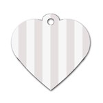 Vertical Stripes - White and Pastel Pink Dog Tag Heart (One Side)