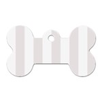 Vertical Stripes - White and Pastel Pink Dog Tag Bone (One Side)