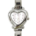 Vertical Stripes - White and Pastel Pink Heart Italian Charm Watch
