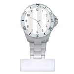 Vertical Stripes - White and Pastel Pink Nurses Watch