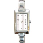 Vertical Stripes - White and Pastel Pink Rectangle Italian Charm Watch