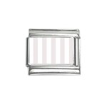 Vertical Stripes - White and Pastel Pink Italian Charm (9mm)