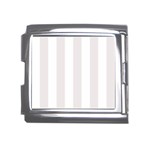 Vertical Stripes - White and Pastel Pink Mega Link Italian Charm (18mm)