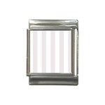 Vertical Stripes - White and Pastel Pink Italian Charm (13mm)