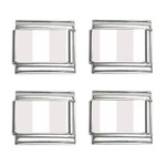 Vertical Stripes - White and Pastel Pink 9mm Italian Charm (4 pack)
