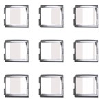 Vertical Stripes - White and Pastel Pink Mega Link Italian Charm (9 pack)