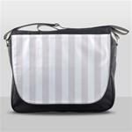Vertical Stripes - White and Pastel Pink Messenger Bag