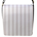 Vertical Stripes - White and Pastel Pink Flap Closure Messenger Bag (S)