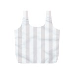 Vertical Stripes - White and Pastel Pink Full Print Recycle Bag (S)