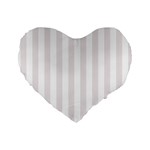 Vertical Stripes - White and Pastel Pink Standard 16  Premium Heart Shape Cushion