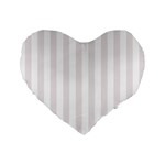 Vertical Stripes - White and Pastel Pink Standard 16  Premium Flano Heart Shape Cushion