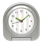 Vertical Stripes - White and Pastel Pink Desk Alarm Clock