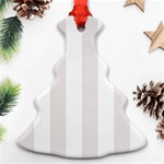 Vertical Stripes - White and Pastel Pink Ornament (Christmas Tree)