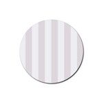Vertical Stripes - White and Pastel Pink Rubber Round Coaster (4 pack)