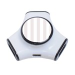 Vertical Stripes - White and Pastel Pink Portable USB Hub (One Side)