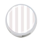Vertical Stripes - White and Pastel Pink 4-Port USB Hub (One Side)