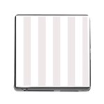 Vertical Stripes - White and Pastel Pink Memory Card Reader (Square)