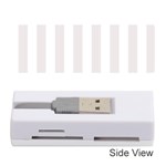 Vertical Stripes - White and Pastel Pink Memory Card Reader (Stick)