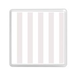 Vertical Stripes - White and Pastel Pink Memory Card Reader with Storage (Square)