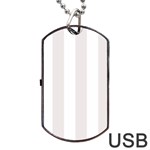 Vertical Stripes - White and Pastel Pink Dog Tag USB Flash (Two Sides)
