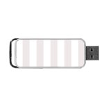 Vertical Stripes - White and Pastel Pink Portable USB Flash (Two Sides)