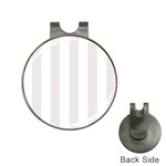 Vertical Stripes - White and Pastel Pink Golf Ball Marker Hat Clip