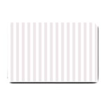 Vertical Stripes - White and Pastel Pink Small Doormat