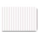 Vertical Stripes - White and Pastel Pink Large Doormat