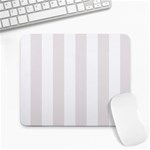 Vertical Stripes - White and Pastel Pink Large Mousepad