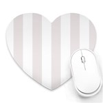 Vertical Stripes - White and Pastel Pink Heart Mousepad