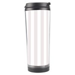 Vertical Stripes - White and Pastel Pink Travel Tumbler