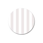 Vertical Stripes - White and Pastel Pink Magnet 3  (Round)