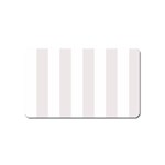 Vertical Stripes - White and Pastel Pink Magnet (Name Card)