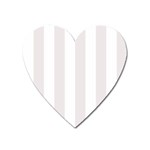 Vertical Stripes - White and Pastel Pink Magnet (Heart)