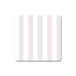 Vertical Stripes - White and Pastel Pink Magnet (Square)