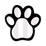 Vertical Stripes - White and Pastel Pink Magnet (Paw Print)