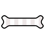 Vertical Stripes - White and Pastel Pink Magnet (Dog Bone)