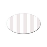 Vertical Stripes - White and Pastel Pink Sticker Oval (100 pack)