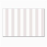 Vertical Stripes - White and Pastel Pink Postcard 4  x 6 