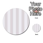 Vertical Stripes - White and Pastel Pink Multi-purpose Cards (Round)