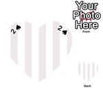 Vertical Stripes - White and Pastel Pink Playing Cards 54 (Heart)