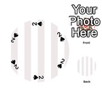 Vertical Stripes - White and Pastel Pink Playing Cards 54 (Round)
