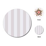 Vertical Stripes - White and Pastel Pink Playing Cards (Round)