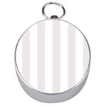 Vertical Stripes - White and Pastel Pink Silver Compass