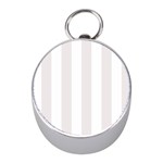 Vertical Stripes - White and Pastel Pink Silver Compass (Mini)