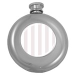 Vertical Stripes - White and Pastel Pink Hip Flask (5 oz)