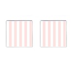 Vertical Stripes - White and Misty Rose Pink Cufflinks (Square)