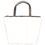 Vertical Stripes - White and Misty Rose Pink Bucket Bag