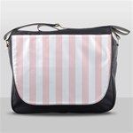Vertical Stripes - White and Misty Rose Pink Messenger Bag